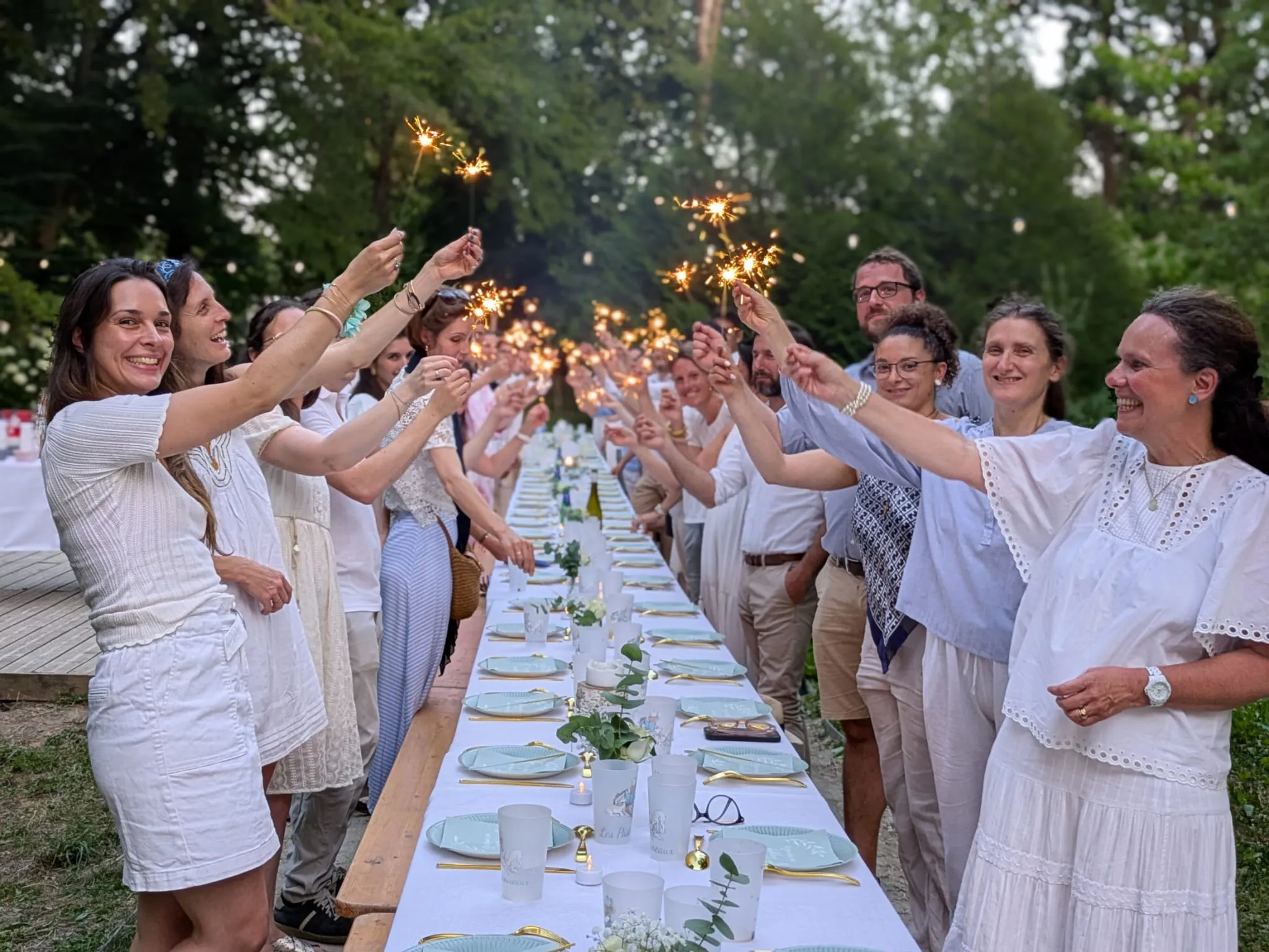 Le dîner des parents, cierges magiques à la main